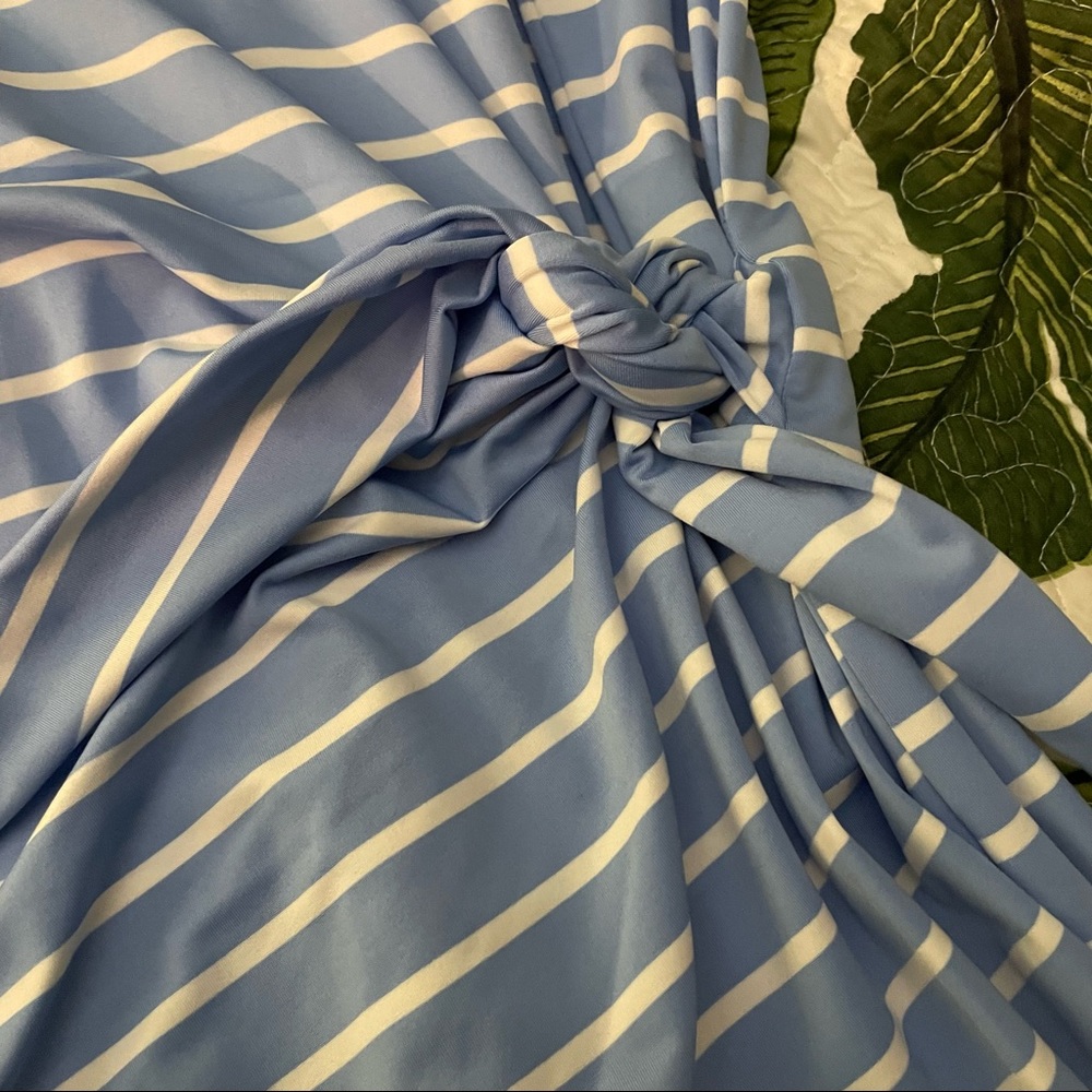 Vineyard Vines Blue and White Striped Midi Dress